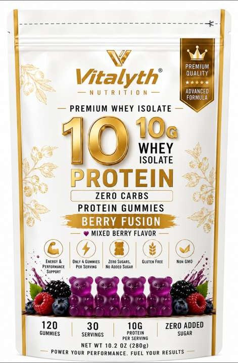 Vitalyth 10G Whey Isolate Protein Gummies — Berry Fusion